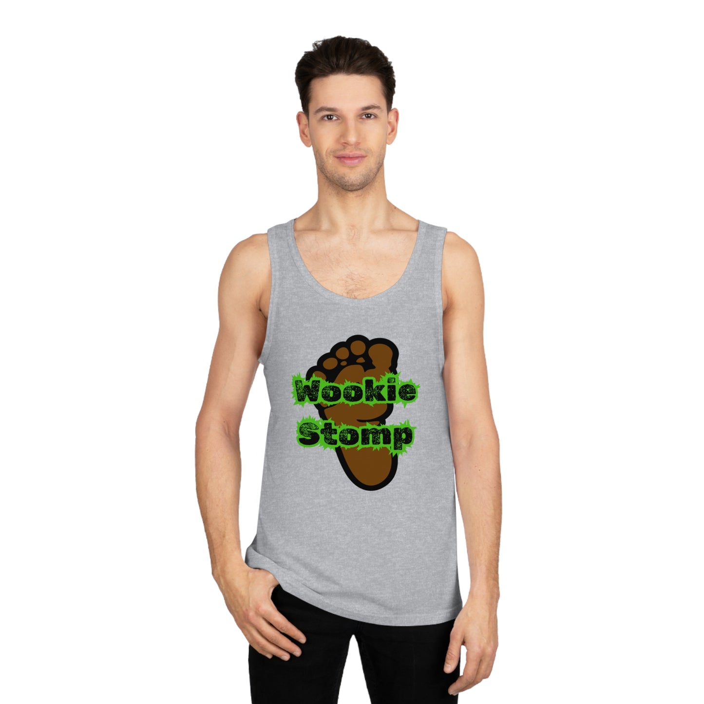 BIZR BAZR - Wookie Stomp Tank Top, Funny Geek Shirt, Unisex Tank, Gift for Him/Her, Summer Casual Wear, Sci-Fi Party Top
