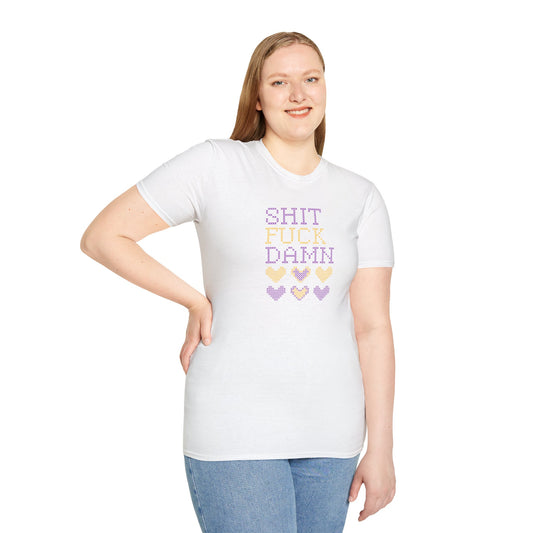 BIZR BAZR - Cross Stitch SFD Unisex Graphic T-Shirt with Playful Sayings, Casual Wear