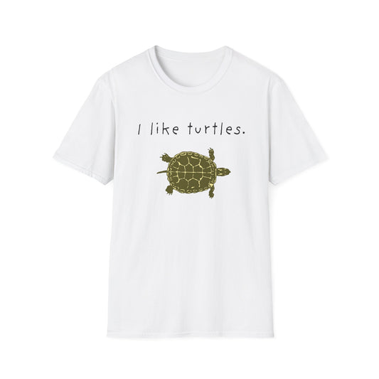 BIZR BAZR "I Like Turtles" Unisex Softstyle T-Shirt - Fun Animal Tee for Turtle Lovers