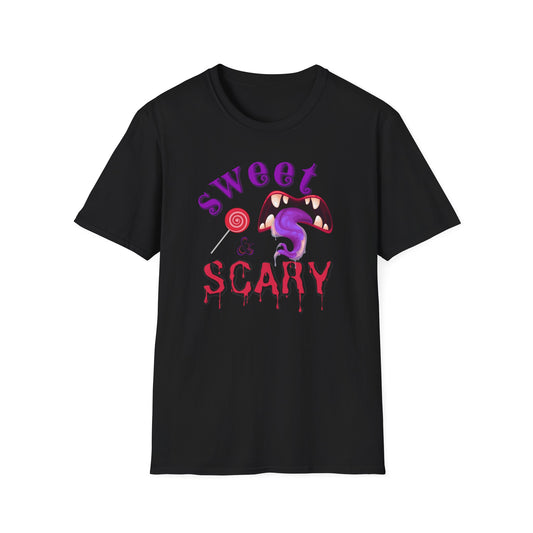 BIZR BAZR - Sweet & Scary Unisex T-Shirt for Halloween, Casual Wear, Spooky Events, Gift for Horror Lovers, Comfortable Graphic Tee