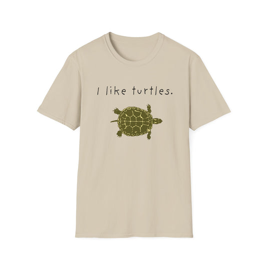 BIZR BAZR "I Like Turtles" Unisex Softstyle T-Shirt - Fun Animal Tee for Turtle Lovers