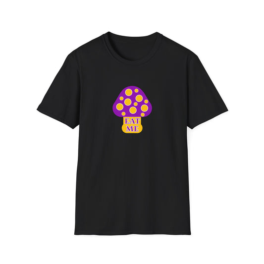 BIZR BAZR - "Eat" Funny Mushroom T-Shirt, Unisex Softstyle Tee, Cute Gift for Nature Lovers, Perfect for Casual Wear, Birthday, Earth Day