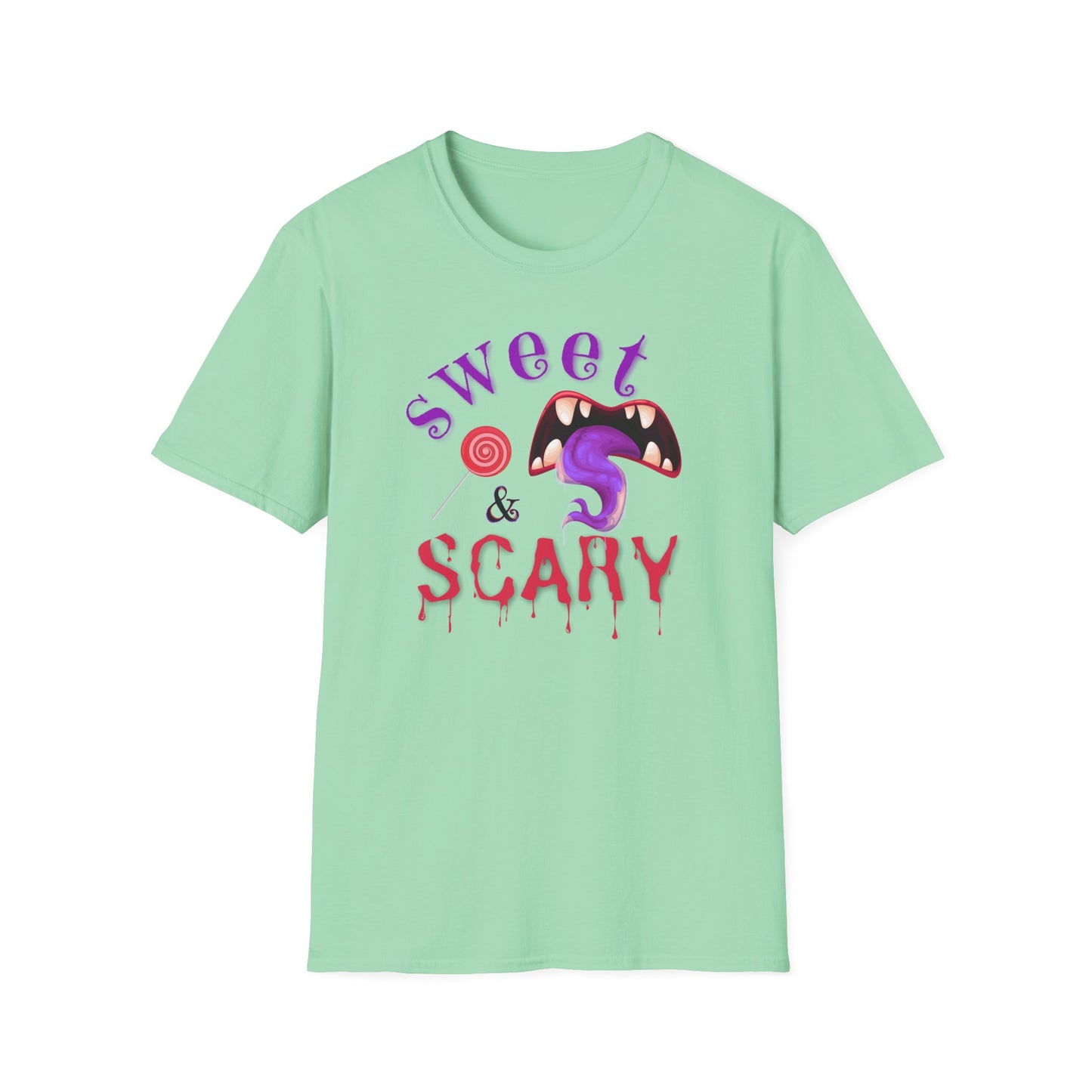 BIZR BAZR - Sweet & Scary Unisex T-Shirt for Halloween, Casual Wear, Spooky Events, Gift for Horror Lovers, Comfortable Graphic Tee