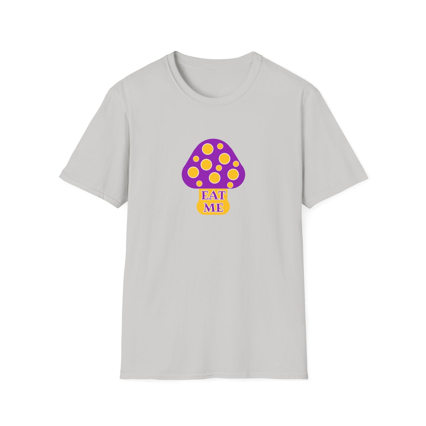 BIZR BAZR - "Eat" Funny Mushroom T-Shirt, Unisex Softstyle Tee, Cute Gift for Nature Lovers, Perfect for Casual Wear, Birthday, Earth Day