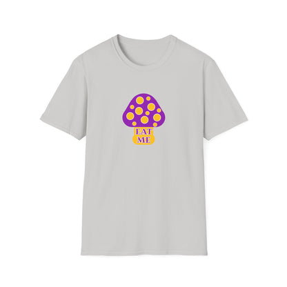 BIZR BAZR - "Eat" Funny Mushroom T-Shirt, Unisex Softstyle Tee, Cute Gift for Nature Lovers, Perfect for Casual Wear, Birthday, Earth Day