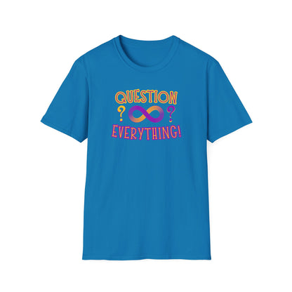 BIZR BAZR - Question Everything? Ifinity Unisex Softstyle T-Shirt, Inspirational Tee, Casual Wear, Gift for Intellectuals, Philosophy Lovers, Everyday Comfort