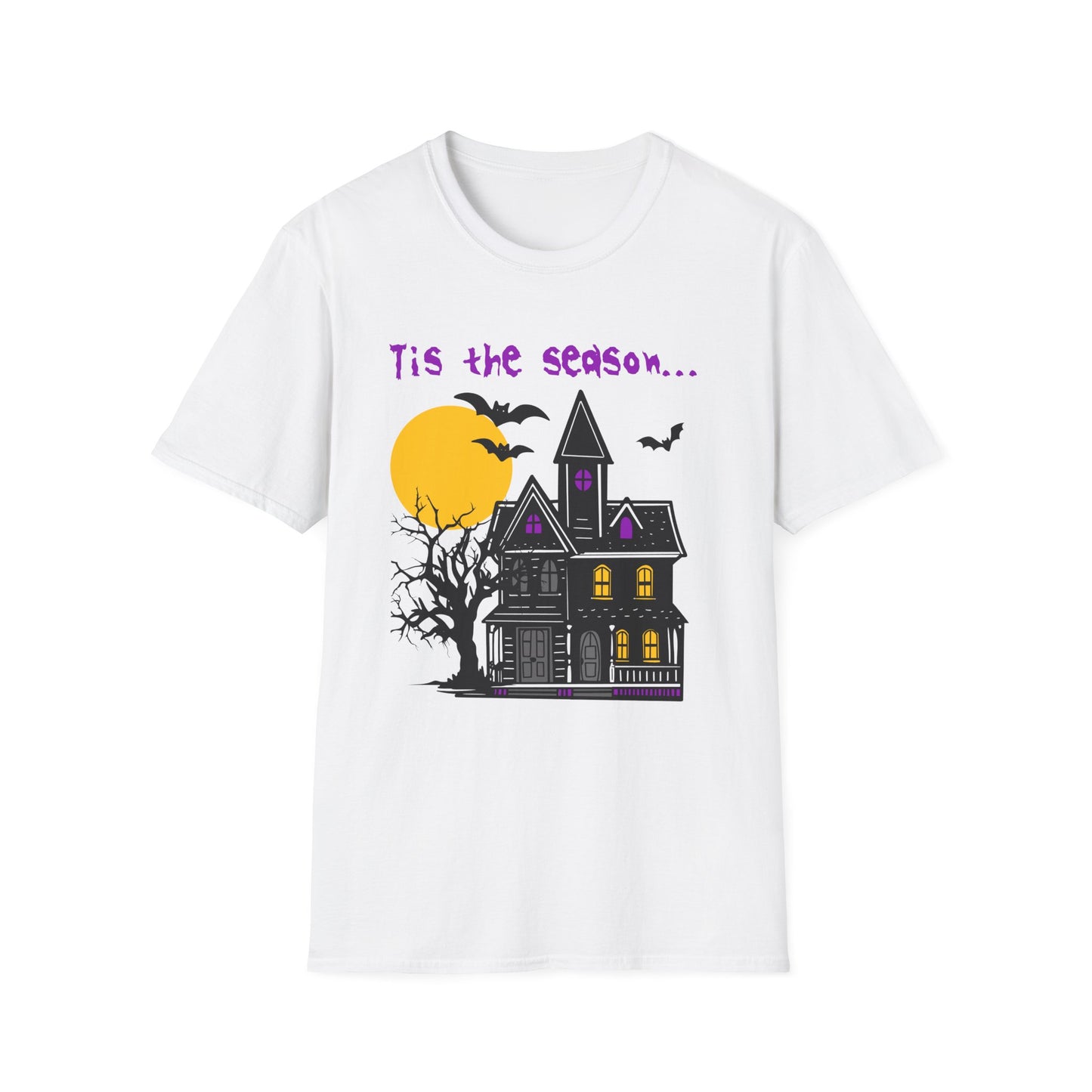 BIZR BAZR - Halloween Haunted House Unisex T-Shirt, Spooky Graphic Tee, Fall Apparel, Halloween Costume, Autumn Vibes T-Shirt