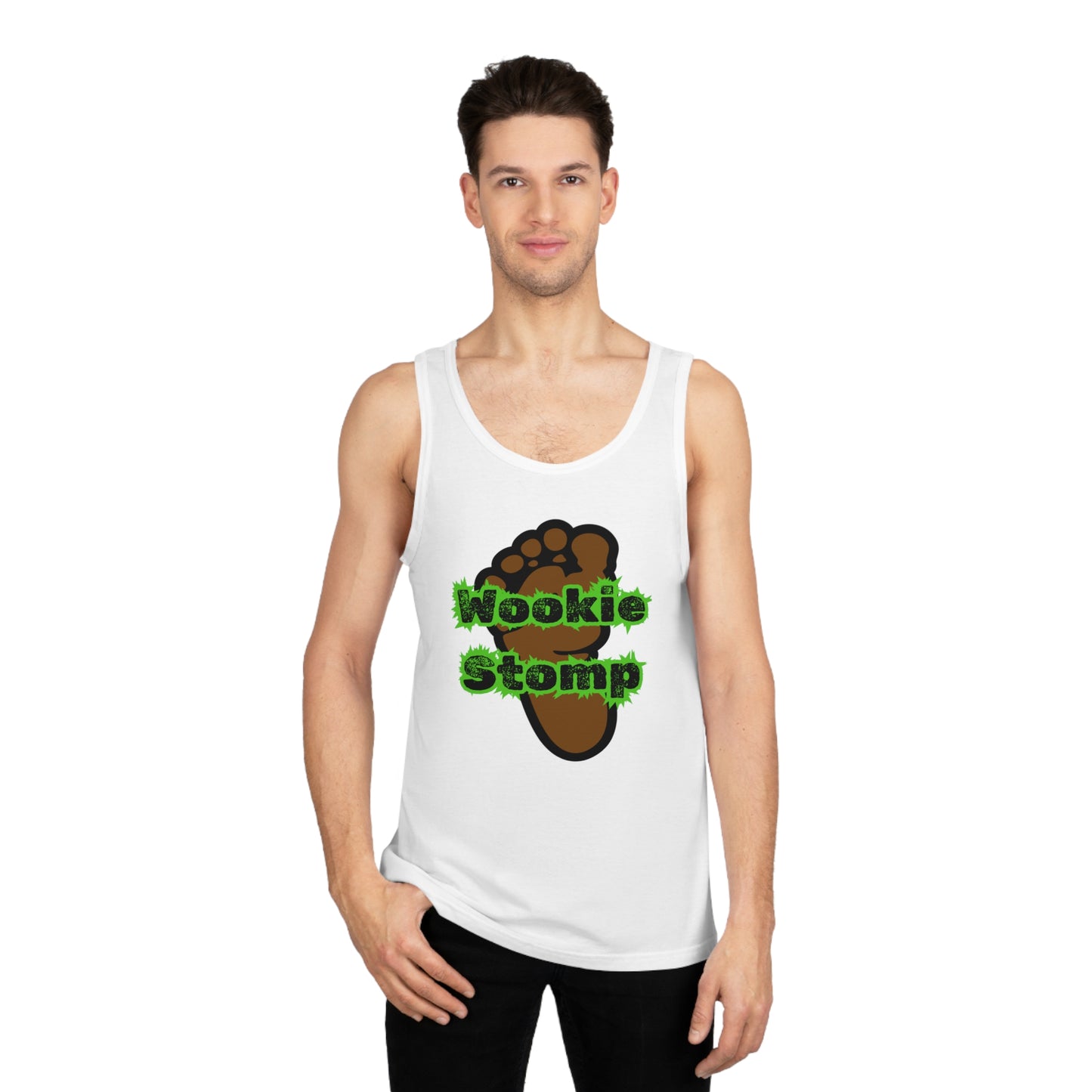 BIZR BAZR - Wookie Stomp Tank Top, Funny Geek Shirt, Unisex Tank, Gift for Him/Her, Summer Casual Wear, Sci-Fi Party Top
