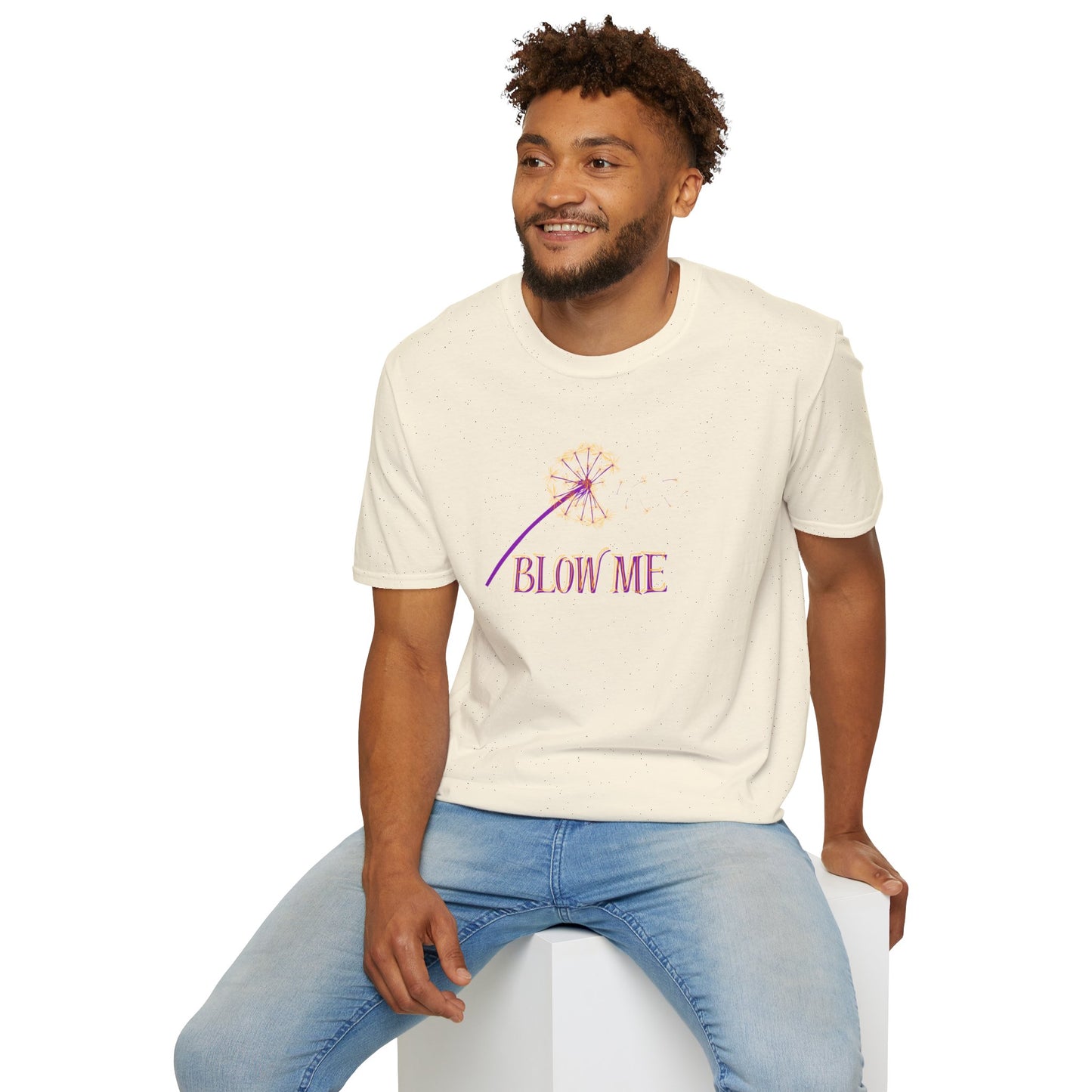 BIZR BAZR - BLOW ME Dandelion Graphic Tee - Perfect for Summer Days, Gift for Friends, Fun Wear, Inspirational Shirt, Casual Style