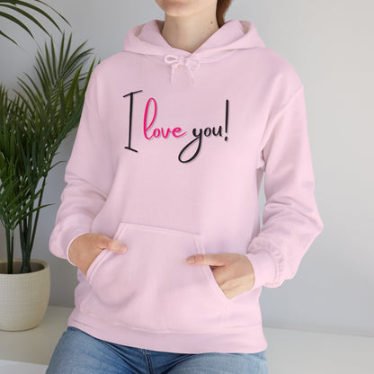 BIZR BAZR - "I Love You" Hoodie | Cozy Sweatshirt for Couples, Valentine's Day Gift, Casual Wear, Unisex Clothing, Thoughtful Present