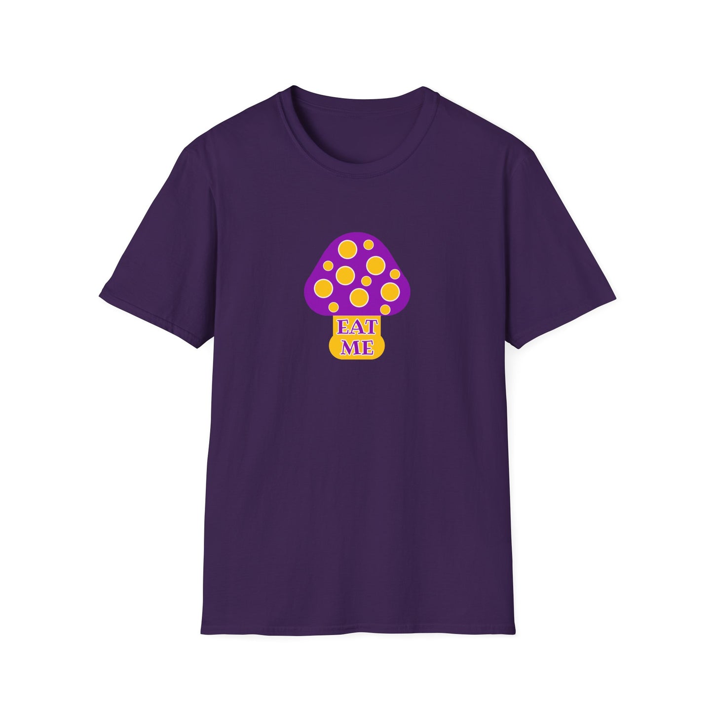BIZR BAZR - "Eat" Funny Mushroom T-Shirt, Unisex Softstyle Tee, Cute Gift for Nature Lovers, Perfect for Casual Wear, Birthday, Earth Day