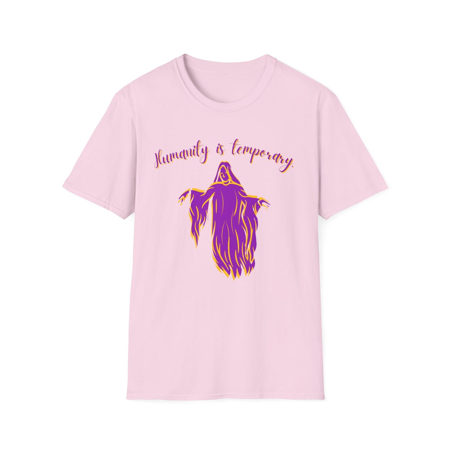 BIZR BAZR - "Humanity is Temporary" Spirit T-Shirt, Unisex Graphic Tee, Casual Wear, Perfect Gift for Artists, Thought-Provoking Apparel, Ideal for Everyday Wear