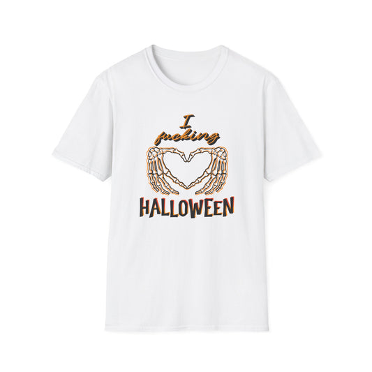 BIZR BAZR - I Fucking Love Halloween T-Shirt, Unisex Tee, Funny Halloween Shirt, Spooky Season Apparel, Fall Fashion, Gift for Halloween Enthusiasts
