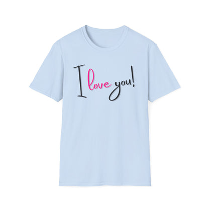 BIZR BAZR - Unisex "I Love You" T-Shirt | Cute Casual Tee, Gift for Her, Valentine's Day, Anniversary, Everyday Wear