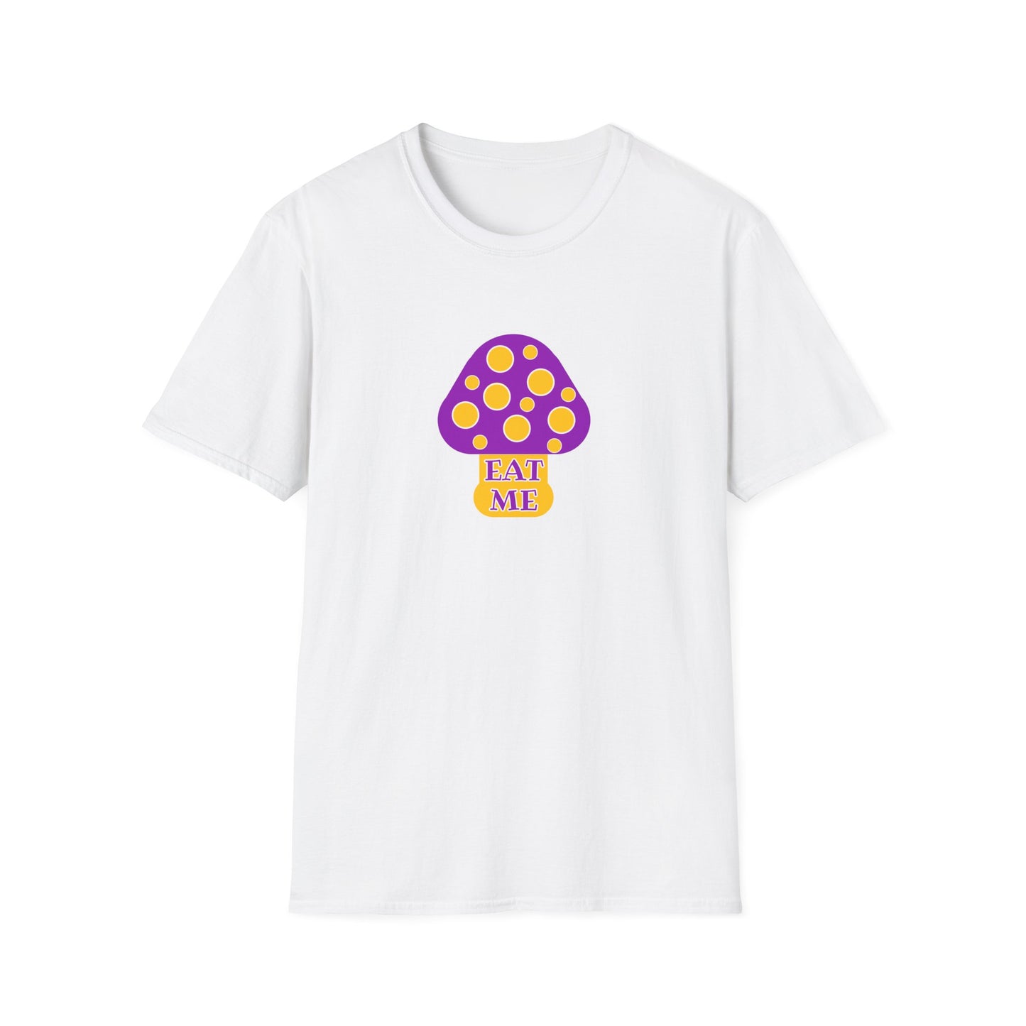 BIZR BAZR - "Eat" Funny Mushroom T-Shirt, Unisex Softstyle Tee, Cute Gift for Nature Lovers, Perfect for Casual Wear, Birthday, Earth Day