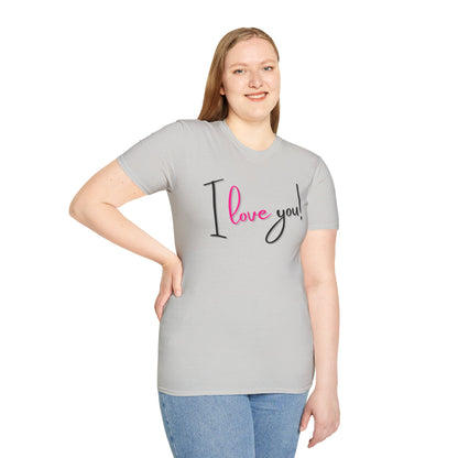 BIZR BAZR - Unisex "I Love You" T-Shirt | Cute Casual Tee, Gift for Her, Valentine's Day, Anniversary, Everyday Wear