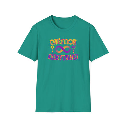 BIZR BAZR - Question Everything? Ifinity Unisex Softstyle T-Shirt, Inspirational Tee, Casual Wear, Gift for Intellectuals, Philosophy Lovers, Everyday Comfort