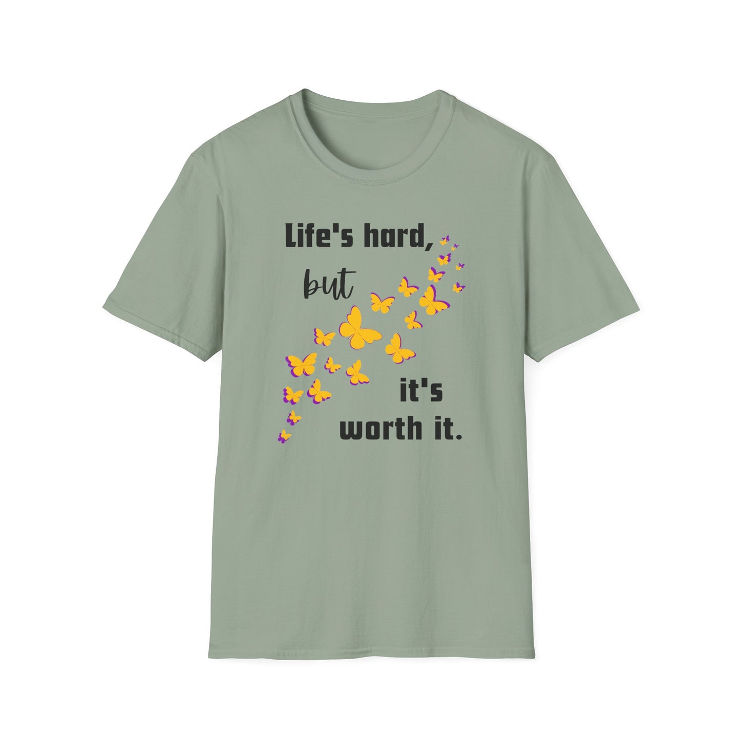 BIZR BAZR - Inspiring Butterfly Quote T-Shirt | Motivational Gift for Friends, Positive Vibes Tee, Birthday Gift, Self-Care Apparel, Everyday Comfort