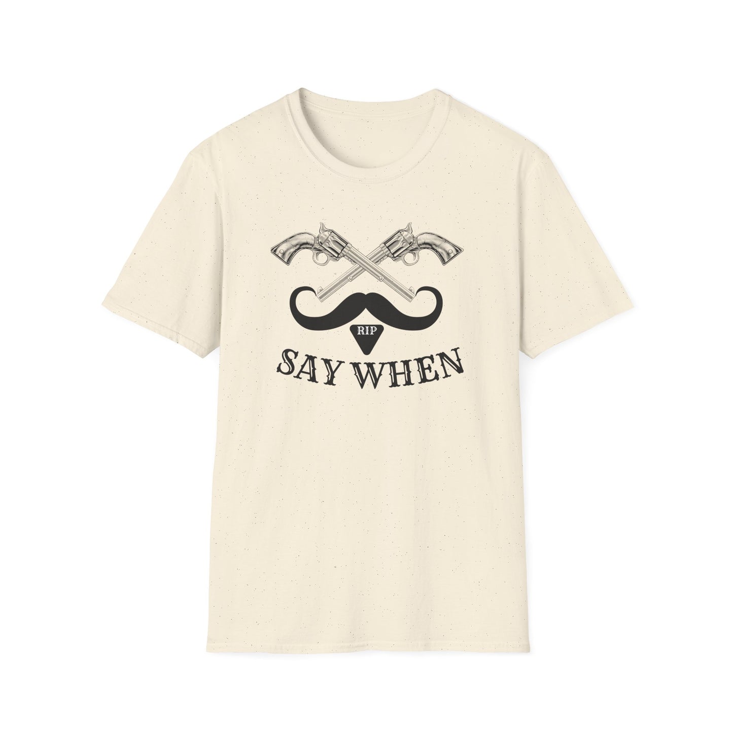 BIZR BAZR - Doc Says When, Old Movie Vintage Graphic T-Shirt | Say When Tee, Western Themed Shirt, Fun Gift for Men, Casual Wear, Unique Fashion Statement