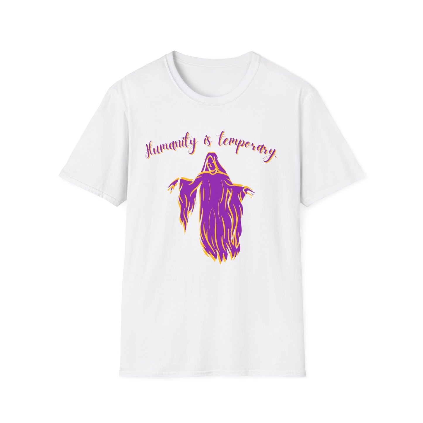 BIZR BAZR - "Humanity is Temporary" Spirit T-Shirt, Unisex Graphic Tee, Casual Wear, Perfect Gift for Artists, Thought-Provoking Apparel, Ideal for Everyday Wear