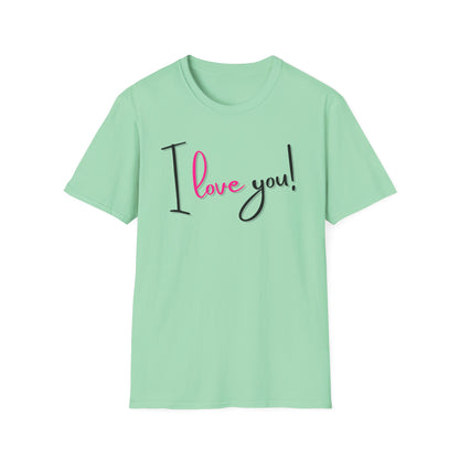 BIZR BAZR - Unisex "I Love You" T-Shirt | Cute Casual Tee, Gift for Her, Valentine's Day, Anniversary, Everyday Wear