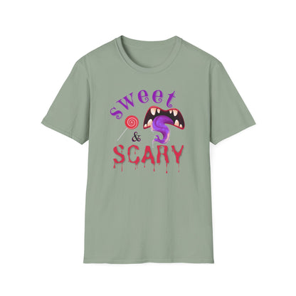 BIZR BAZR - Sweet & Scary Unisex T-Shirt for Halloween, Casual Wear, Spooky Events, Gift for Horror Lovers, Comfortable Graphic Tee