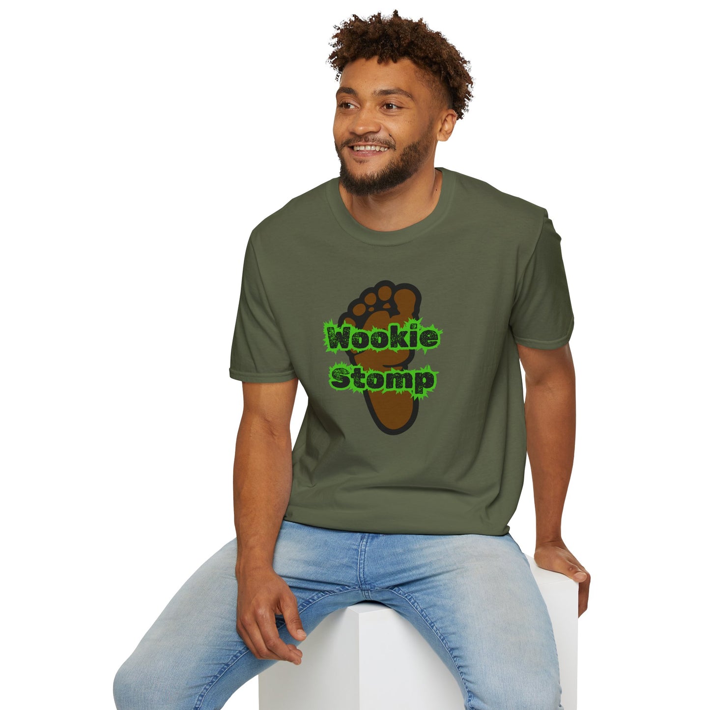 BIZR BAZR - Wookie Stomp T-Shirt, Unisex Graphic Tee, Star Wars Fans Apparel, Funny Casual Shirt, Geeky Gift Idea