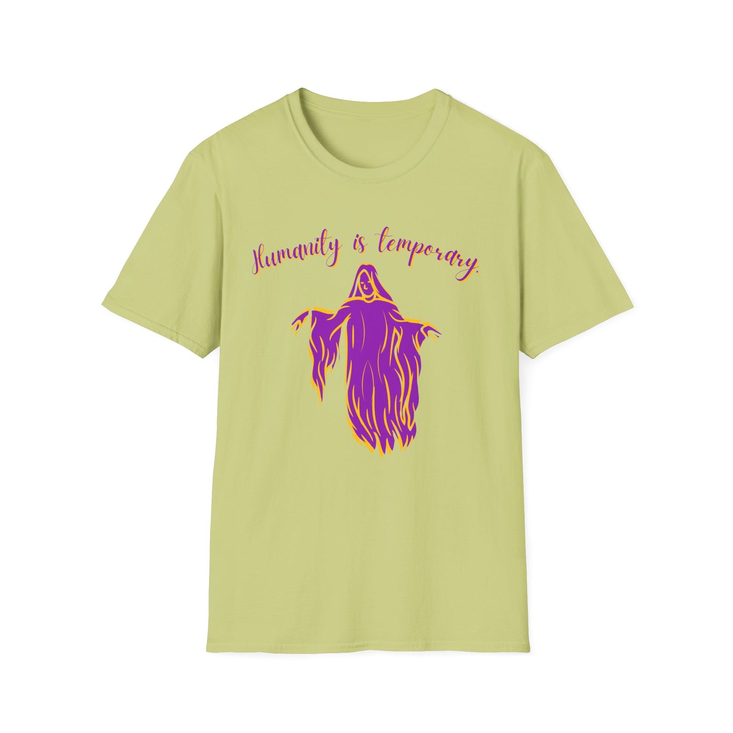 BIZR BAZR - "Humanity is Temporary" Spirit T-Shirt, Unisex Graphic Tee, Casual Wear, Perfect Gift for Artists, Thought-Provoking Apparel, Ideal for Everyday Wear