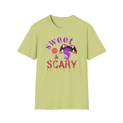 BIZR BAZR - Sweet & Scary Unisex T-Shirt for Halloween, Casual Wear, Spooky Events, Gift for Horror Lovers, Comfortable Graphic Tee
