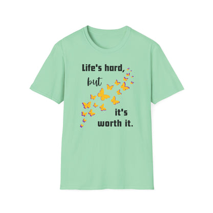 BIZR BAZR - Inspiring Butterfly Quote T-Shirt | Motivational Gift for Friends, Positive Vibes Tee, Birthday Gift, Self-Care Apparel, Everyday Comfort