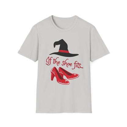 BIZR BAZR - Witchy Humor T-Shirt for Halloween, If the Shoe Fits Tee, Cute Witch Shirt, Gifts for Her, Fall Festival Apparel