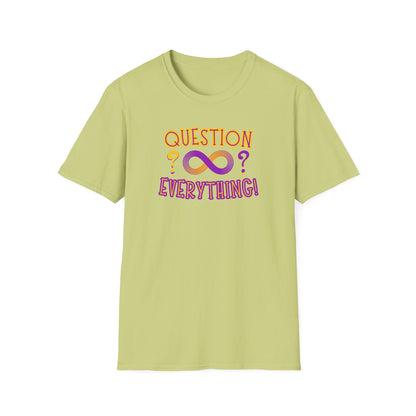 BIZR BAZR - Question Everything? Ifinity Unisex Softstyle T-Shirt, Inspirational Tee, Casual Wear, Gift for Intellectuals, Philosophy Lovers, Everyday Comfort