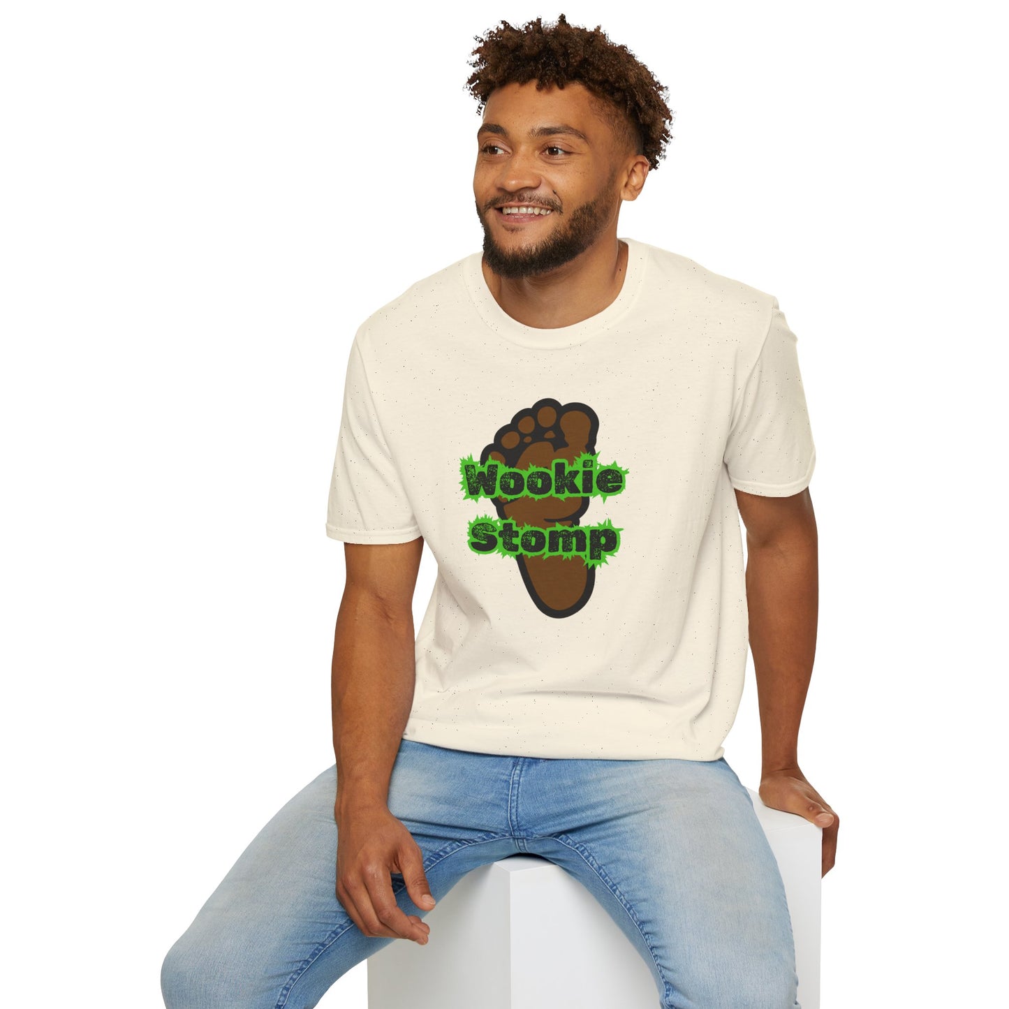 BIZR BAZR - Wookie Stomp T-Shirt, Unisex Graphic Tee, Star Wars Fans Apparel, Funny Casual Shirt, Geeky Gift Idea