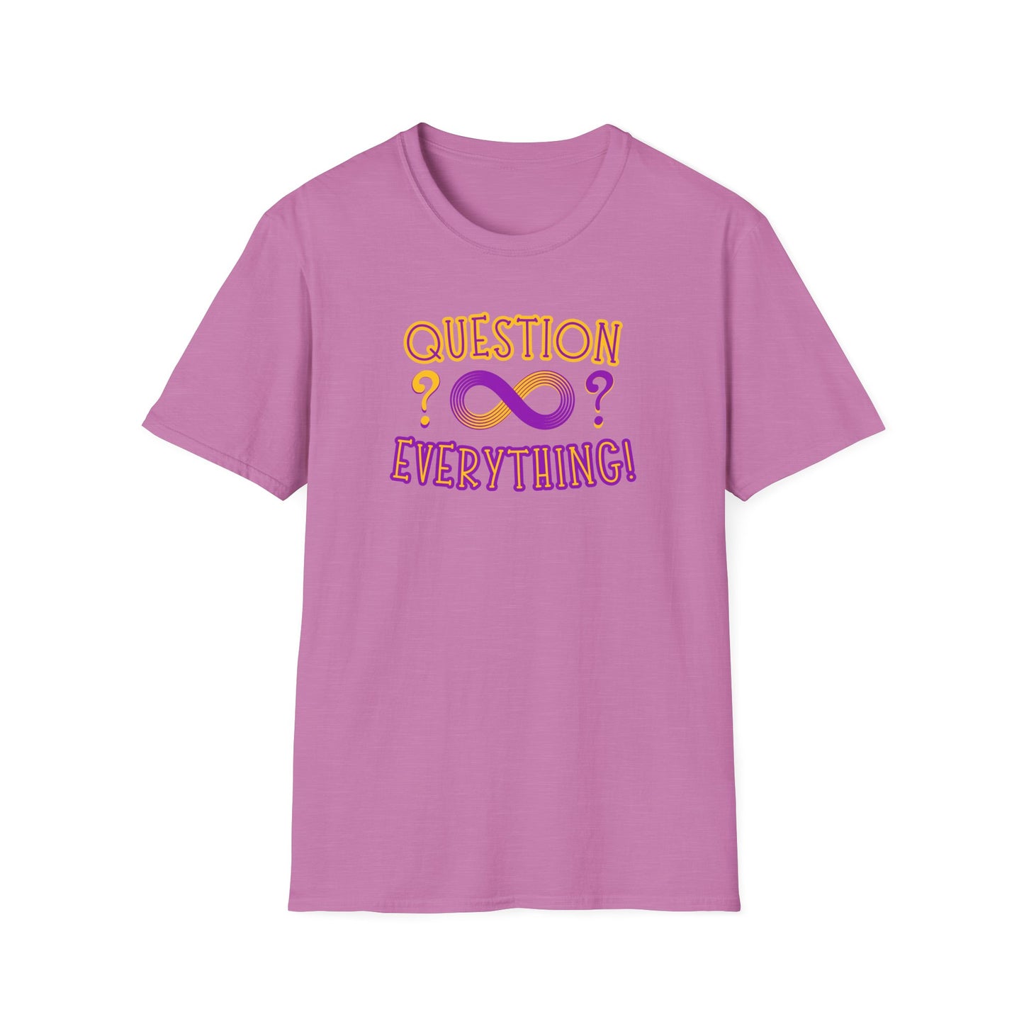 BIZR BAZR - Question Everything? Ifinity Unisex Softstyle T-Shirt, Inspirational Tee, Casual Wear, Gift for Intellectuals, Philosophy Lovers, Everyday Comfort