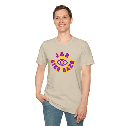 BIZR BAZR - Eye Logo Unisex Softstyle Graphic Tee, Eye Catching T-Shirt, Trendy Streetwear, Perfect Gift for Friends, Casual Everyday Wear