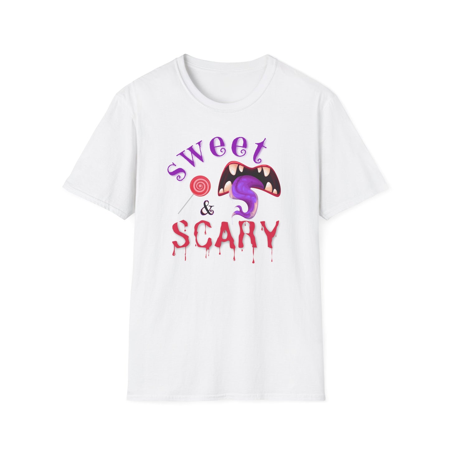BIZR BAZR - Sweet & Scary Unisex T-Shirt for Halloween, Casual Wear, Spooky Events, Gift for Horror Lovers, Comfortable Graphic Tee