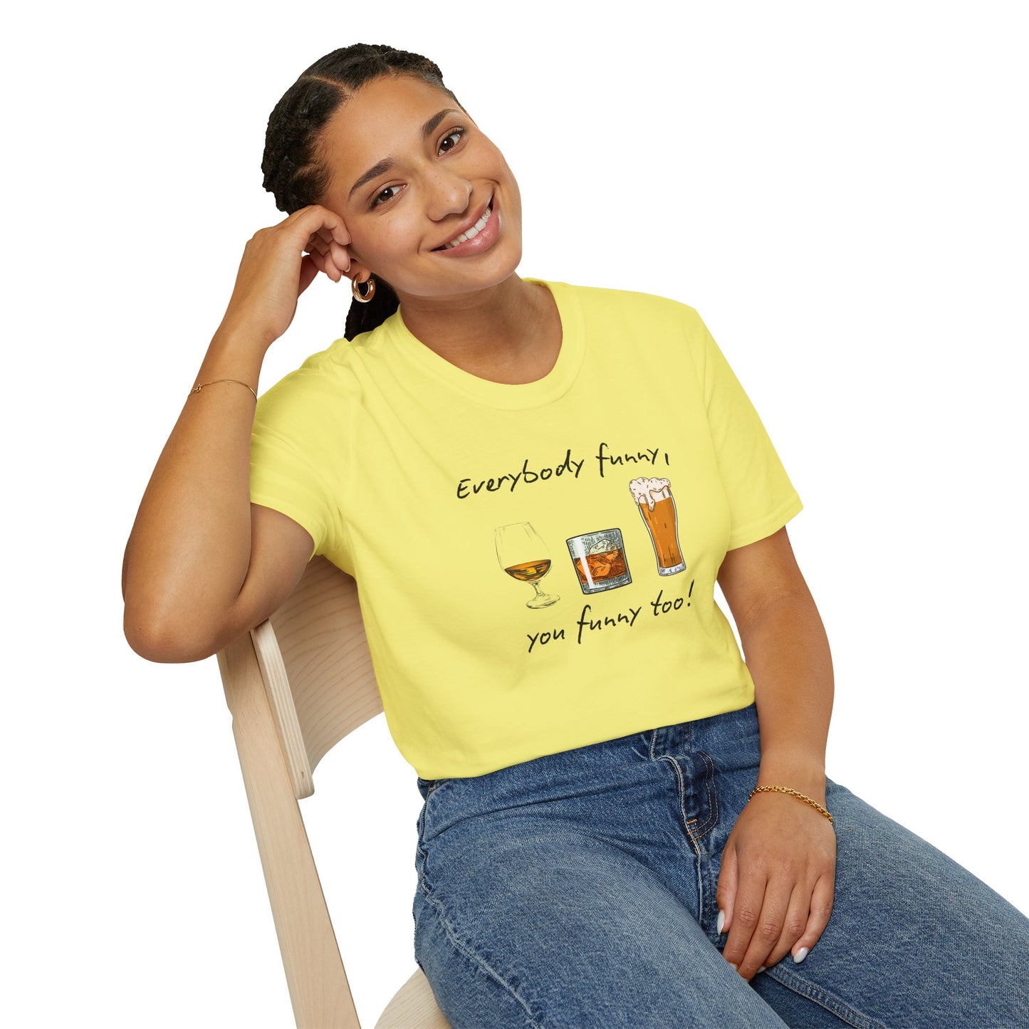 BIZR BAZR - George Funny Drink Themed Unisex T-Shirt | Everybody Funny, Gift for Friends, Party Wear, Humor Tee, Casual Style