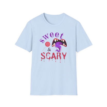 BIZR BAZR - Sweet & Scary Unisex T-Shirt for Halloween, Casual Wear, Spooky Events, Gift for Horror Lovers, Comfortable Graphic Tee