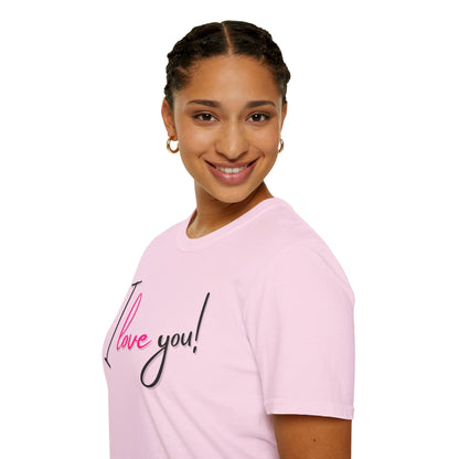 BIZR BAZR - Unisex "I Love You" T-Shirt | Cute Casual Tee, Gift for Her, Valentine's Day, Anniversary, Everyday Wear