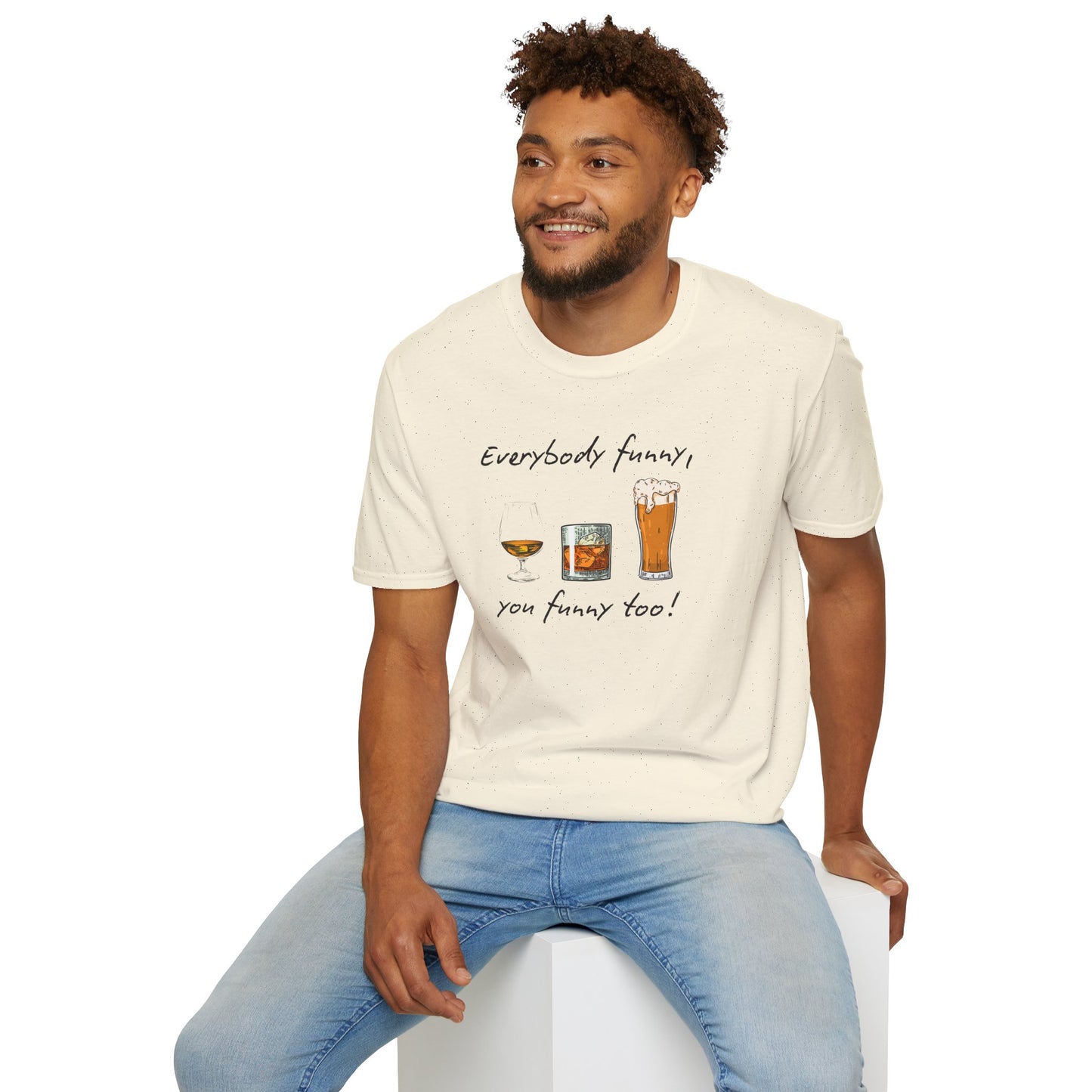 BIZR BAZR - George Funny Drink Themed Unisex T-Shirt | Everybody Funny, Gift for Friends, Party Wear, Humor Tee, Casual Style
