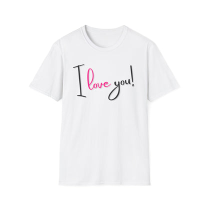 BIZR BAZR - Unisex "I Love You" T-Shirt | Cute Casual Tee, Gift for Her, Valentine's Day, Anniversary, Everyday Wear