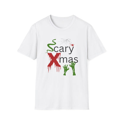 BIZR BAZR - Scary X-mas Unisex Softstyle T-Shirt | Spooky Holiday Tee for Halloween and Christmas, Festive Gift, Fun Casual Wear