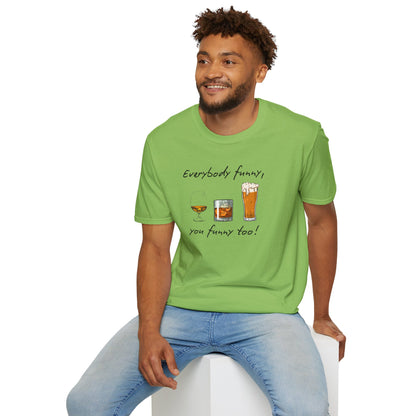 BIZR BAZR - George Funny Drink Themed Unisex T-Shirt | Everybody Funny, Gift for Friends, Party Wear, Humor Tee, Casual Style