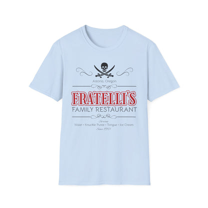 BIZR BAZR - Fratelli's Family Restaurant Pirate T-Shirt, POP Culture, Goonies Lovers, Unique Dining Gift, Casual Tee, Family Outing Apparel, Festival Wear