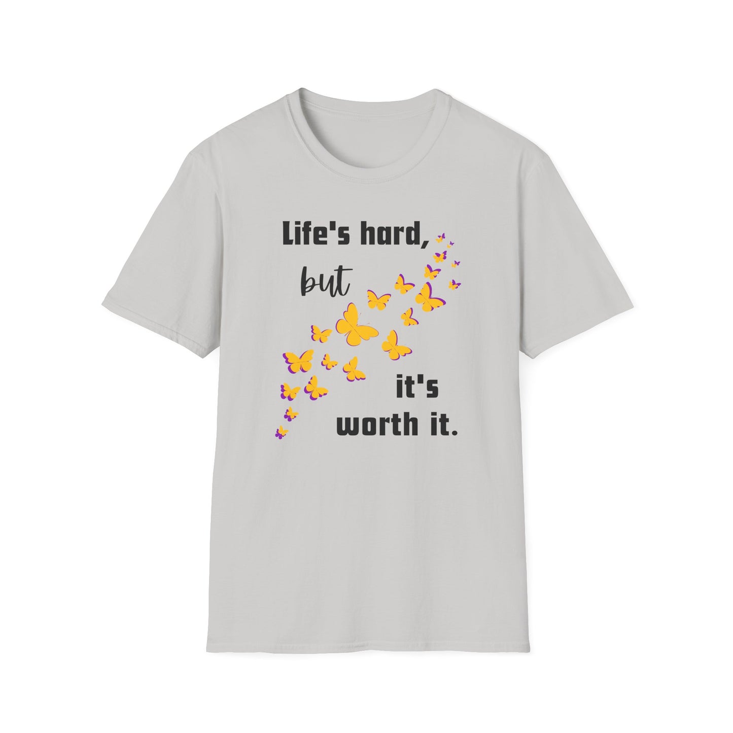 BIZR BAZR - Inspiring Butterfly Quote T-Shirt | Motivational Gift for Friends, Positive Vibes Tee, Birthday Gift, Self-Care Apparel, Everyday Comfort