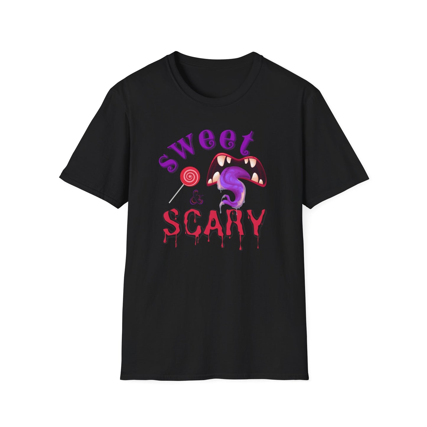 BIZR BAZR - Sweet & Scary Unisex T-Shirt for Halloween, Casual Wear, Spooky Events, Gift for Horror Lovers, Comfortable Graphic Tee