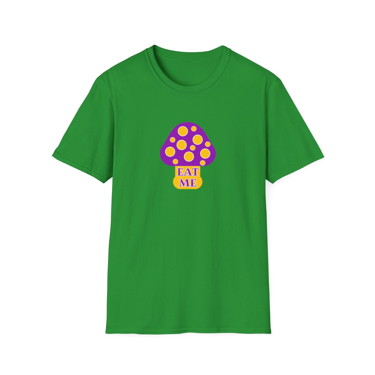 BIZR BAZR - "Eat" Funny Mushroom T-Shirt, Unisex Softstyle Tee, Cute Gift for Nature Lovers, Perfect for Casual Wear, Birthday, Earth Day
