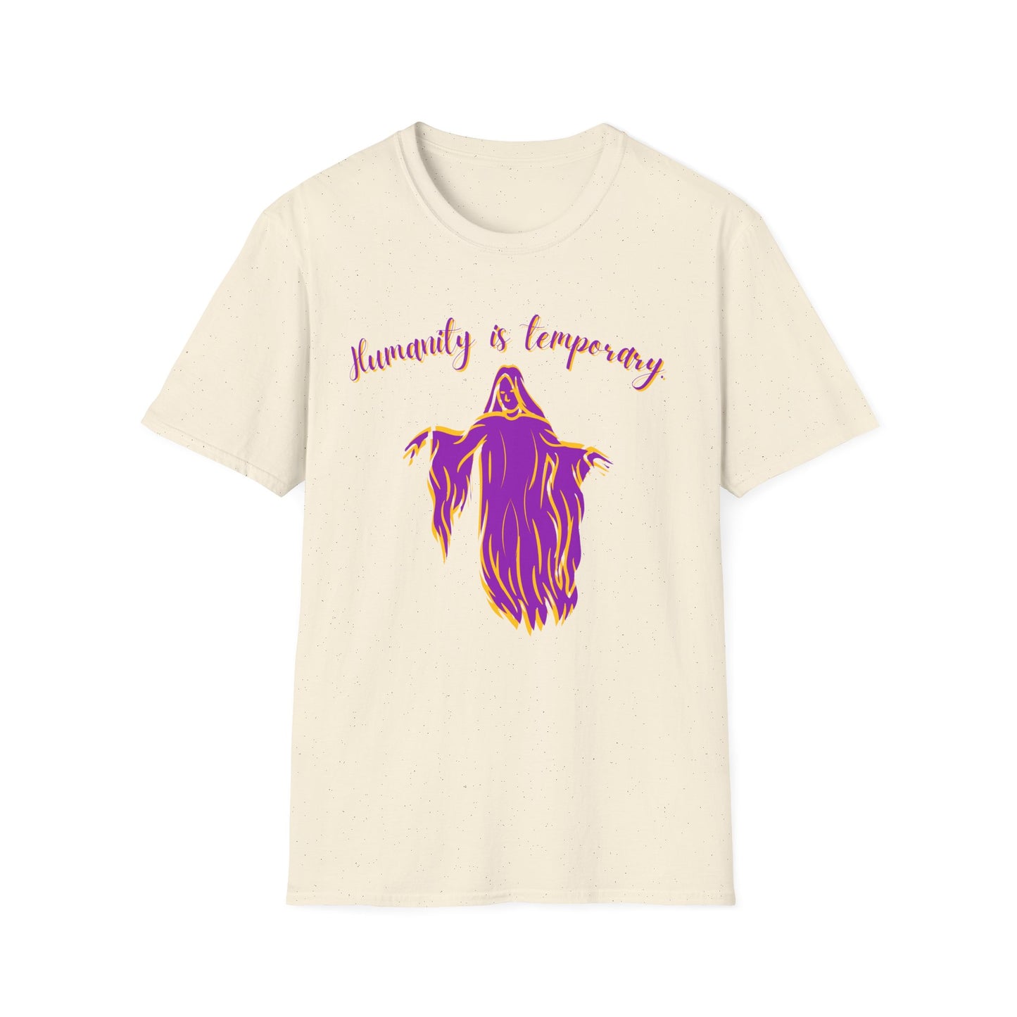 BIZR BAZR - "Humanity is Temporary" Spirit T-Shirt, Unisex Graphic Tee, Casual Wear, Perfect Gift for Artists, Thought-Provoking Apparel, Ideal for Everyday Wear