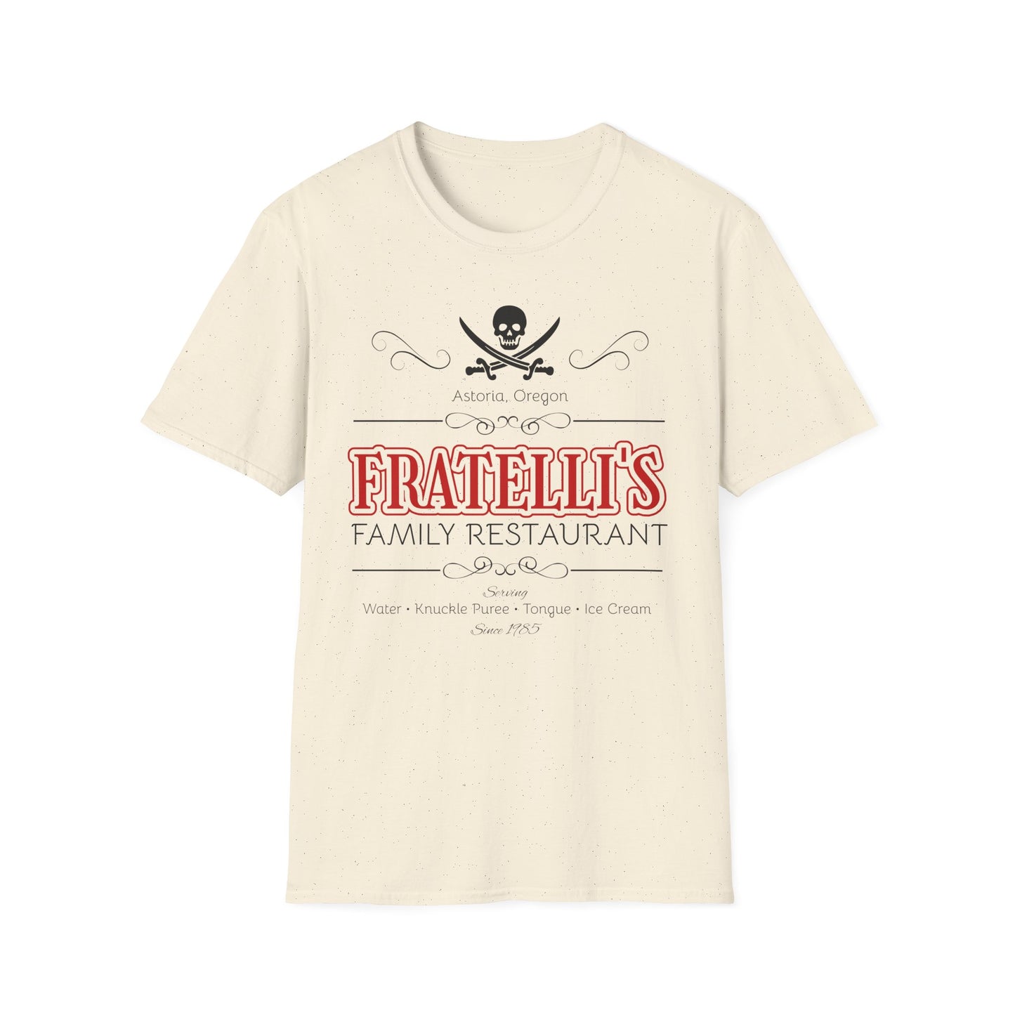 BIZR BAZR - Fratelli's Family Restaurant Pirate T-Shirt, POP Culture, Goonies Lovers, Unique Dining Gift, Casual Tee, Family Outing Apparel, Festival Wear