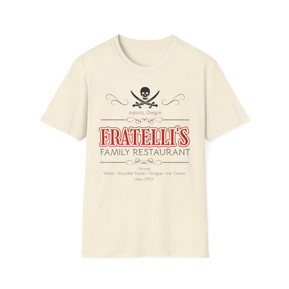 BIZR BAZR - Fratelli's Family Restaurant Pirate T-Shirt, POP Culture, Goonies Lovers, Unique Dining Gift, Casual Tee, Family Outing Apparel, Festival Wear